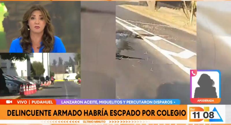 Delincuente escapó por un colegio en Pudahuel.