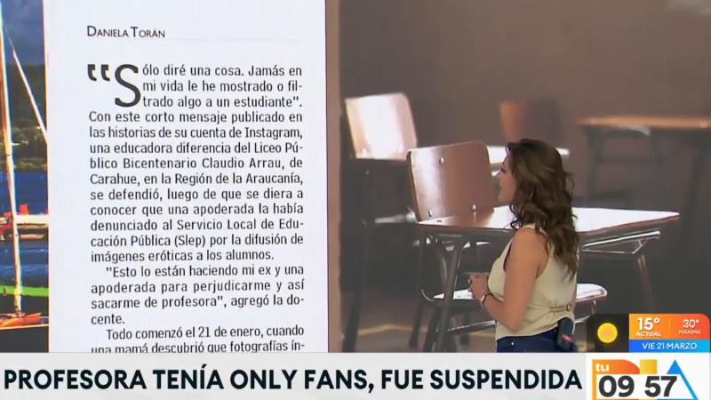 El caso de la educadora de Carahue en "Tu Día"