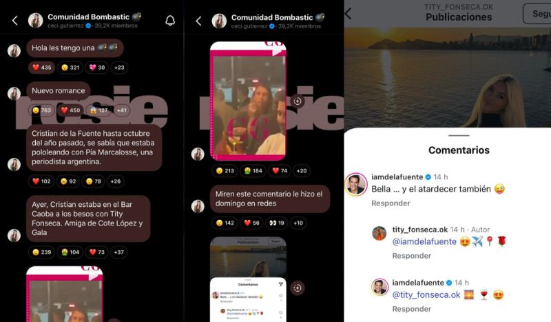 Cecilia Gutiérrez expone a Cristián de la Fuente en Instagram.