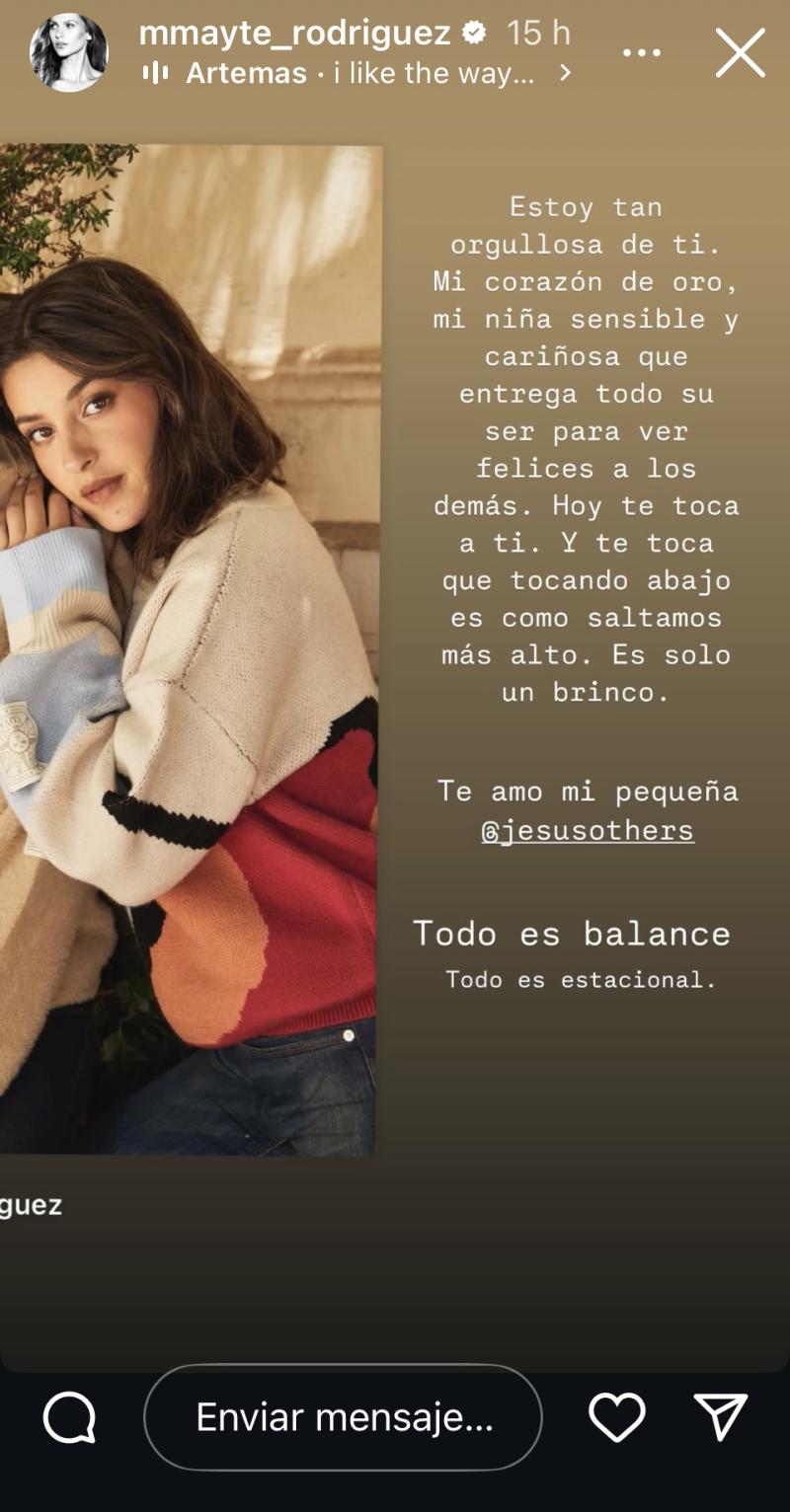 Mayte Rodriguez y el apoyo a su hermana María Jesús - Instagram