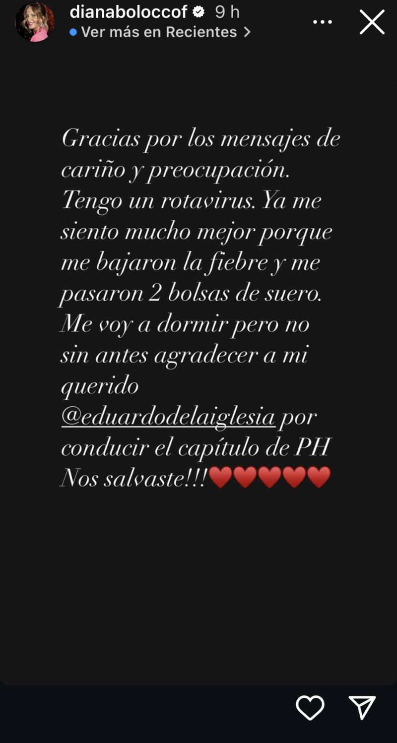 Diana Bolocco tiene rotavirus - Instagram