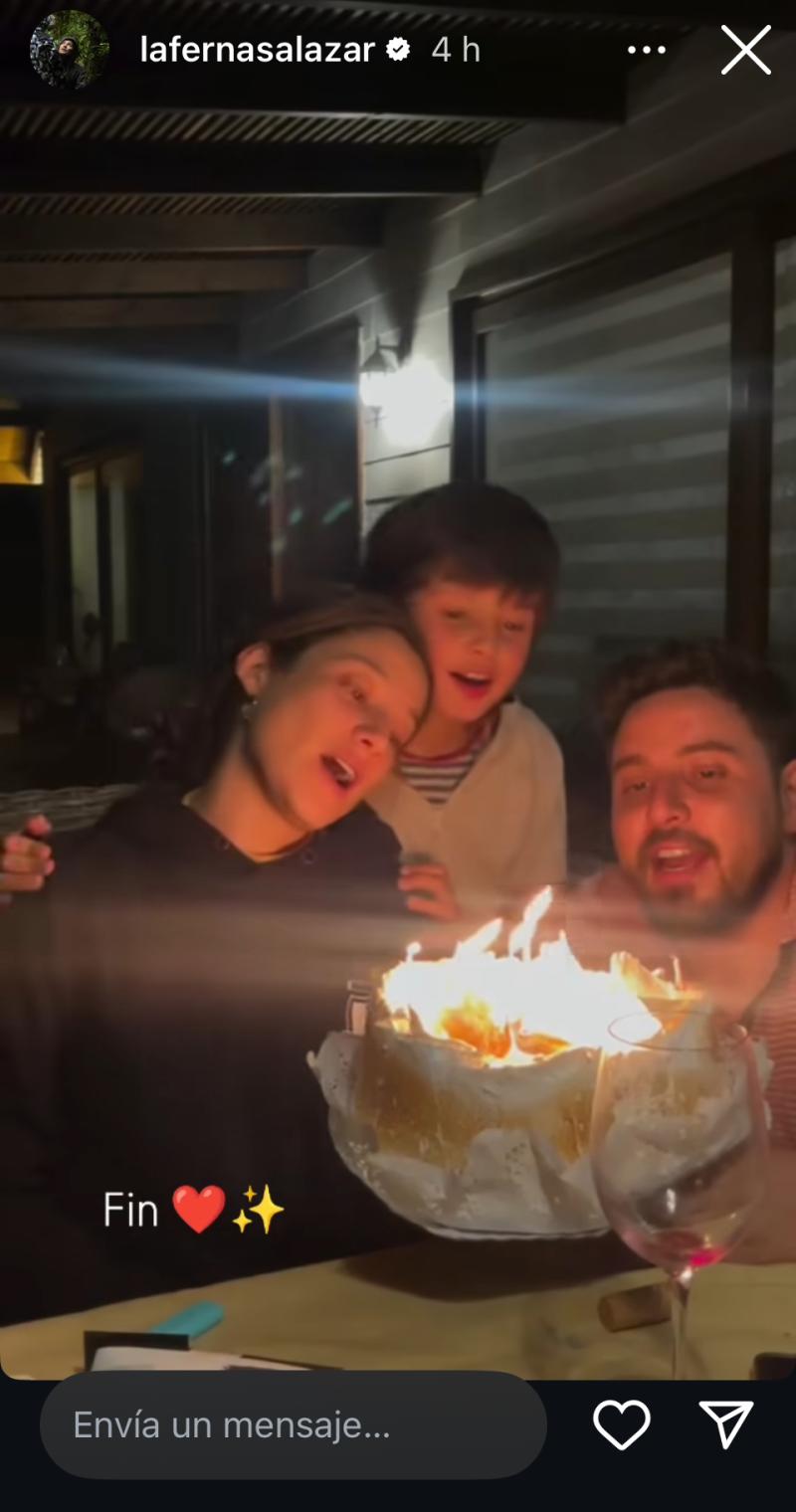 Fernanda Salazar junto a su hijo Gael y pareja - Instagram