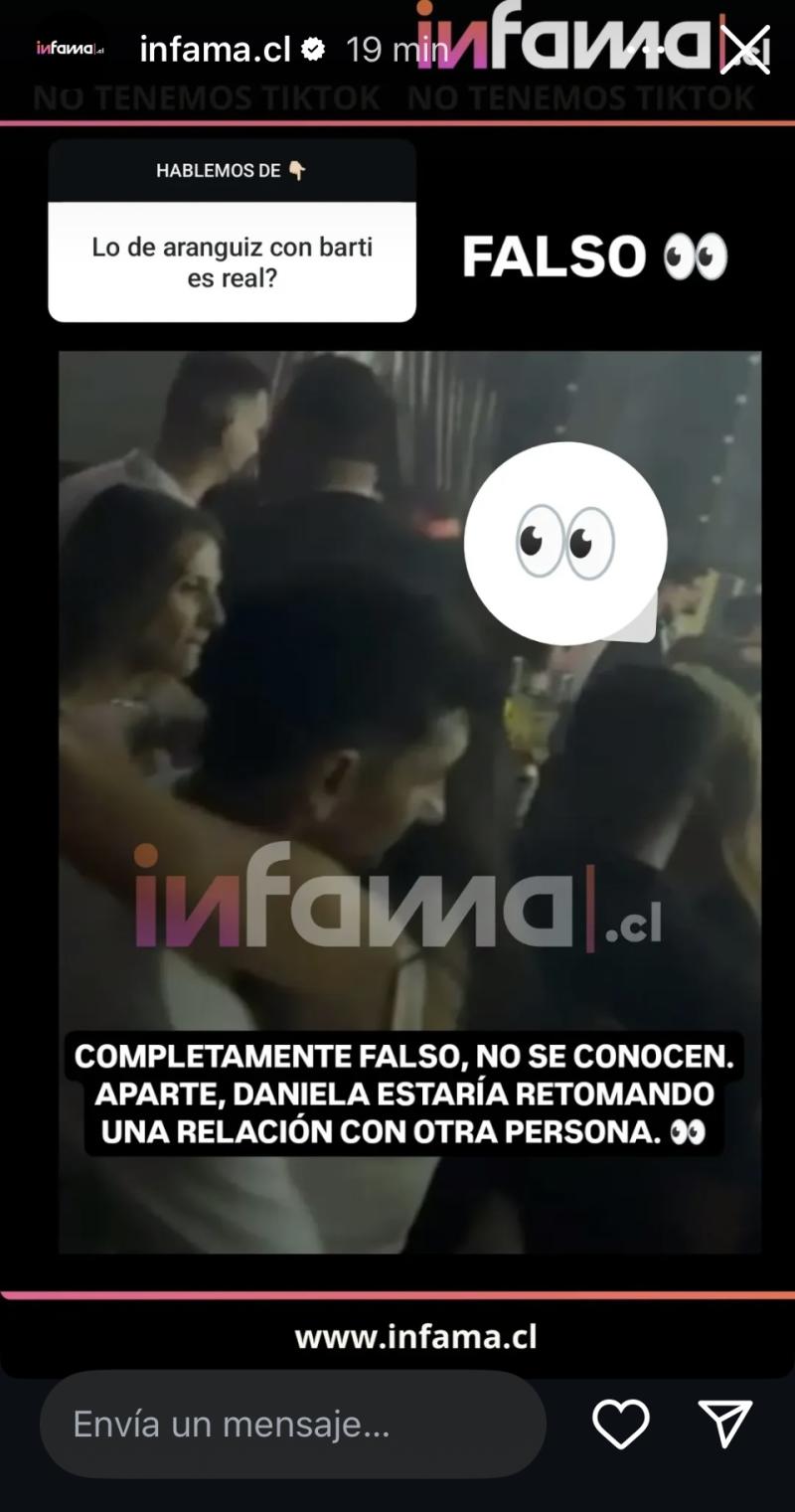 Infama comparte supuesta foto de Daniela Aránguiz