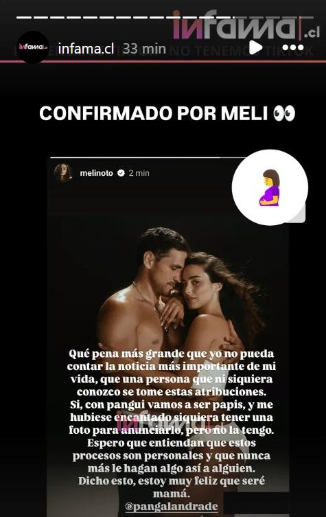 La historia que eliminó Meli Noto, pareja de Pangal Andrade - Créditos: Infama