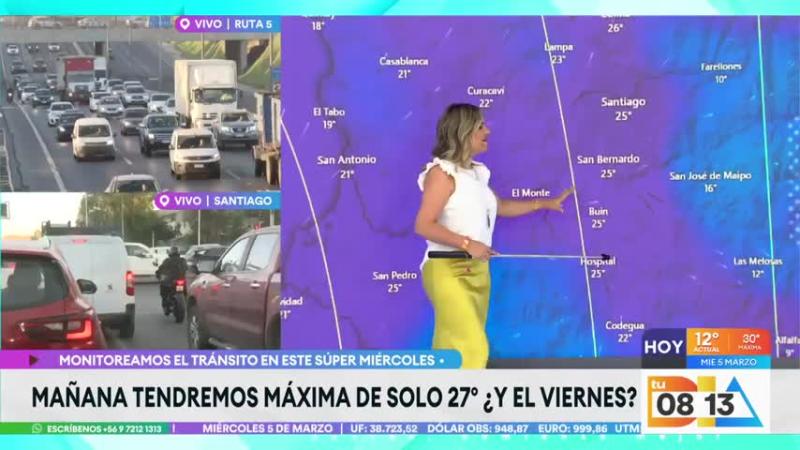 Michelle Adam anuncia lluvias para Santiago.