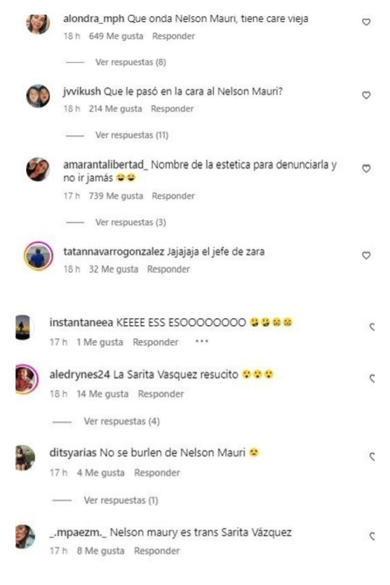 Reacciones a apariencia de Nelson Mauri - Redes sociales