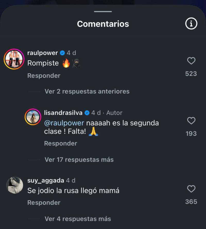 El comentario de Raúl Peralta a Lisandra Silva.