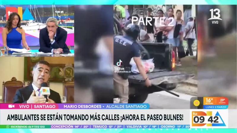 Alcalde Desbordes arremete contra los ambulantes de Santiago centro.