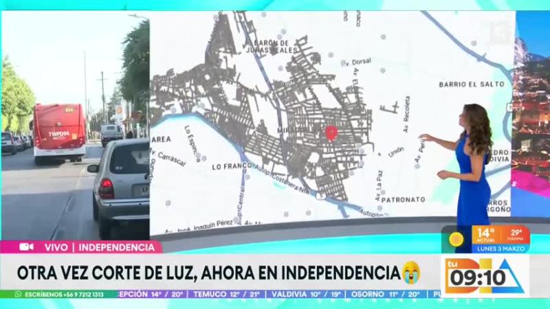 Cortes de luz en algunas comunas de Santiago.