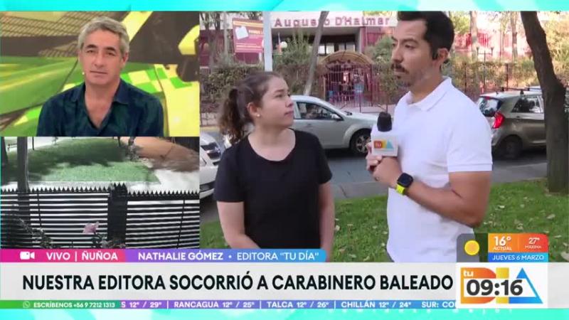 Editora de Ñuñoa socorrió a carabinero herido en Ñuñoa.