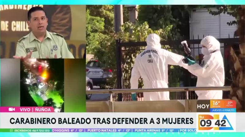 Carabinero fue herido de gravedad en Ñuñoa.