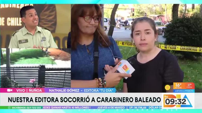 Capitán Medina agradece en vivo a la editora de "Tu Día" por ayudar a carabinero.