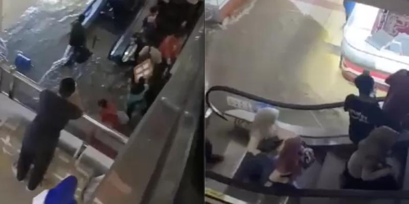 VIDEO: Inundaciones impactan centro comercial en Indonesia tras fuertes lluvias