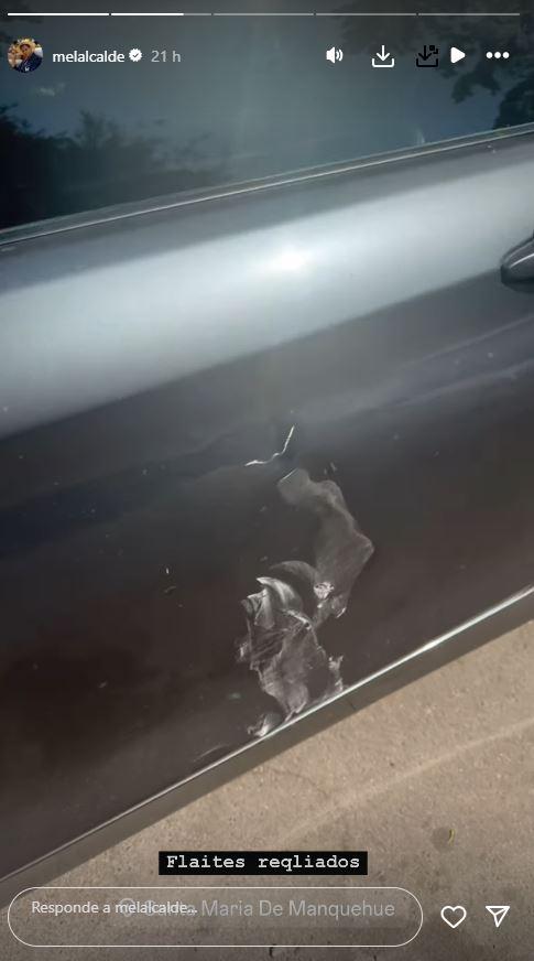 Así quedó el auto de Mel - Instagram