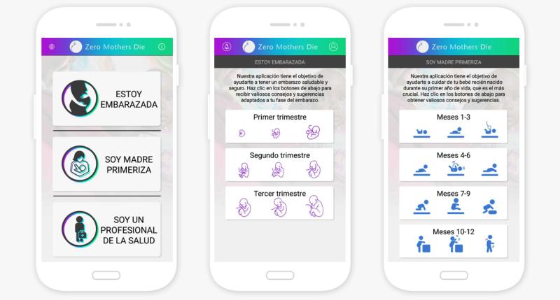 Zero Mothers Die, la app que busca reducir la mortalidad materna. Créditos: Pantallazo.