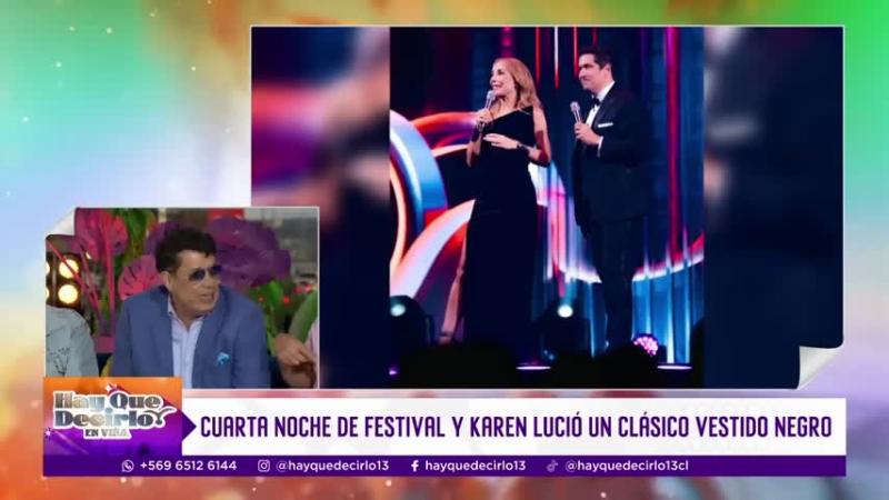 Vestido negro usado por Karen Doggenweiler en el Festival de Viña 2025