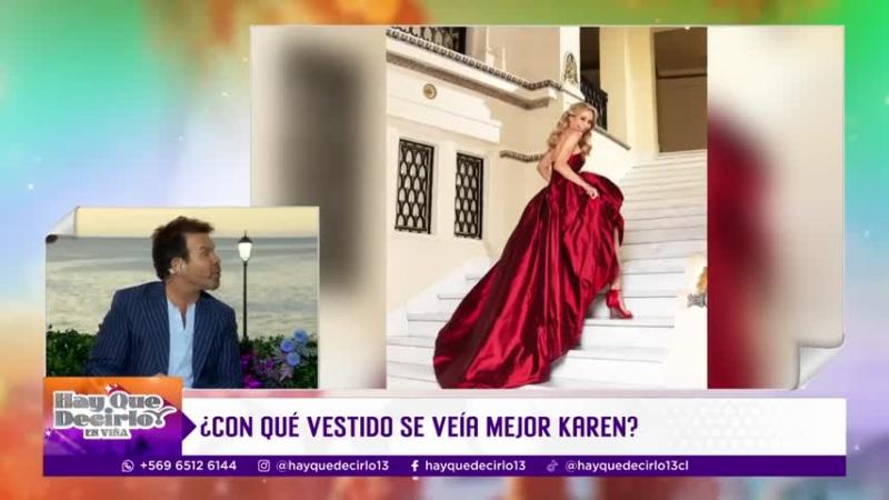 Vestido rojo usado por Karen Doggenweiler en el Festival de Viña 2025