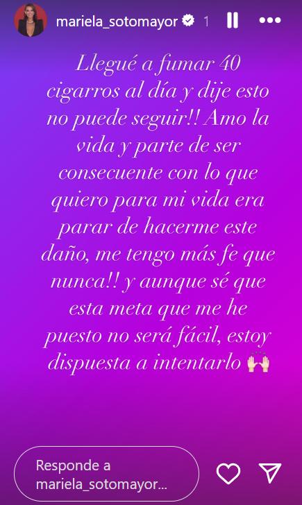Historia de Mariela Sotomayor | Instagram