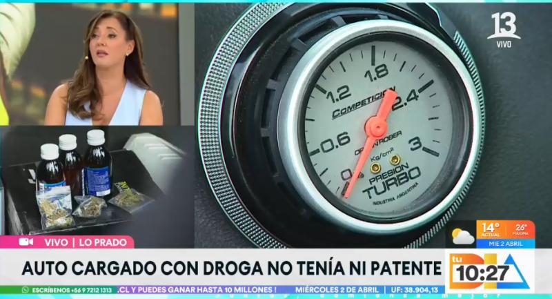 Fiscalizan auto cargado con droga en Lo Prado.