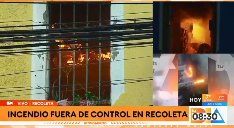 Incendio en Recoleta.