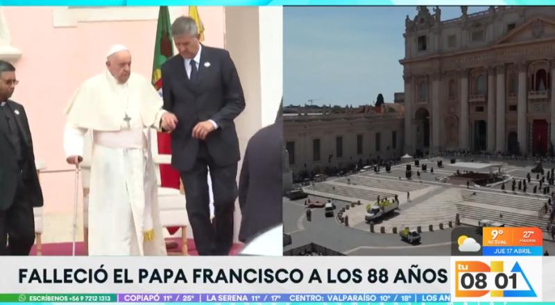 Última aparición del papa antes de su fallecimiento.