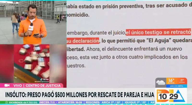 Preso pagó 500 millones de pesos por rescate de su familia.