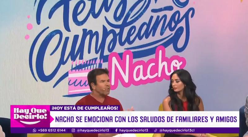 Nacho Gutiérrez se emociona con el saludo de su familia.