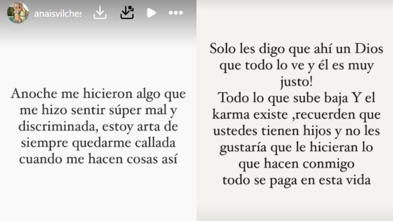 Historias de Instagram de Anaís Vilches