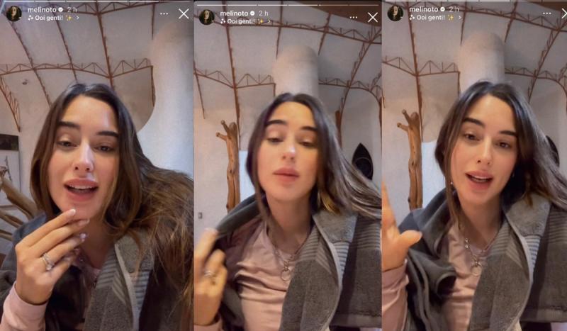 Melina Noto en sus historias de Instagram.