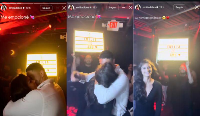 Emilia Dides comparte la sorpresa de Sammis Reyes.