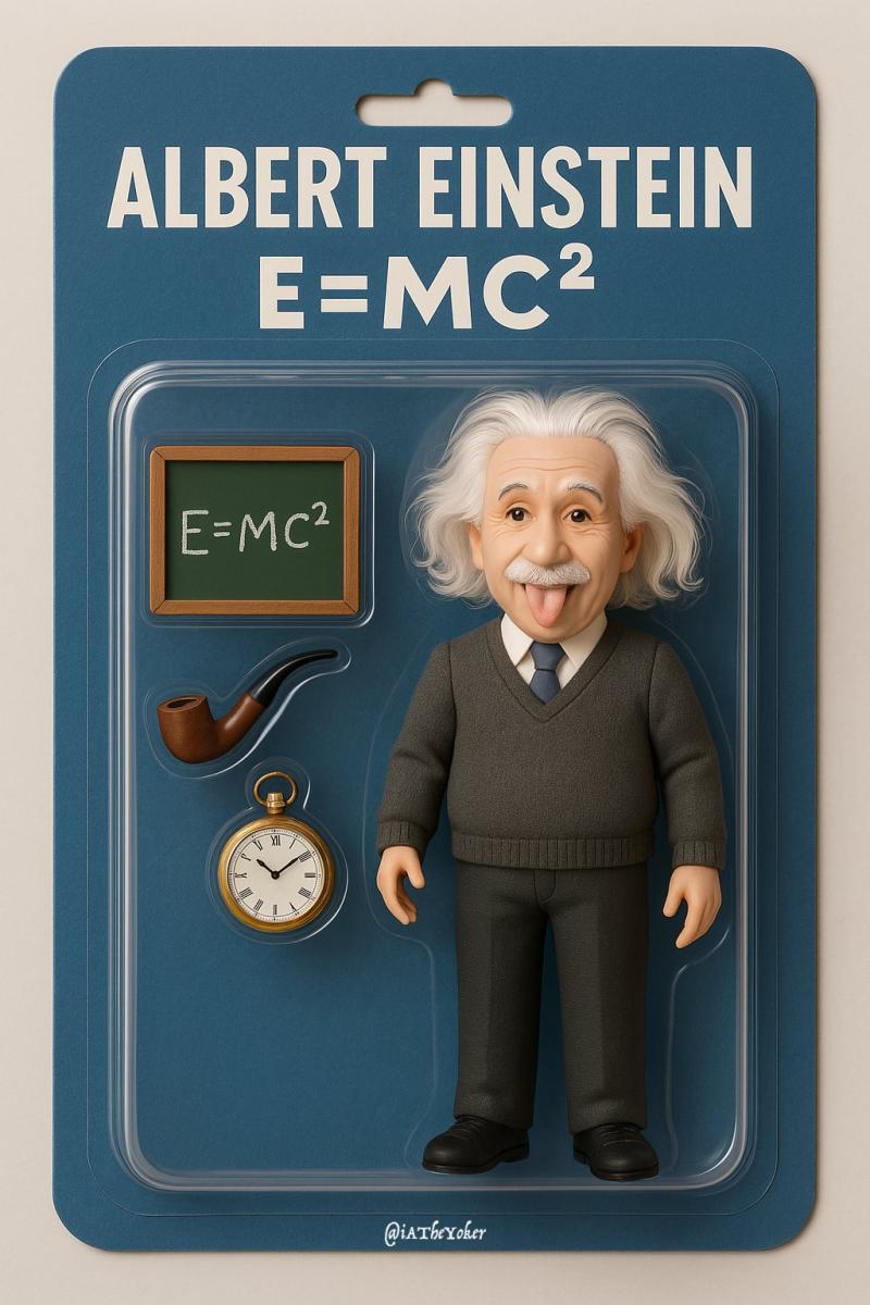 Imagen de Albert Einstein como muñeco coleccionable hecho con ChatGPT. Créditos: X.