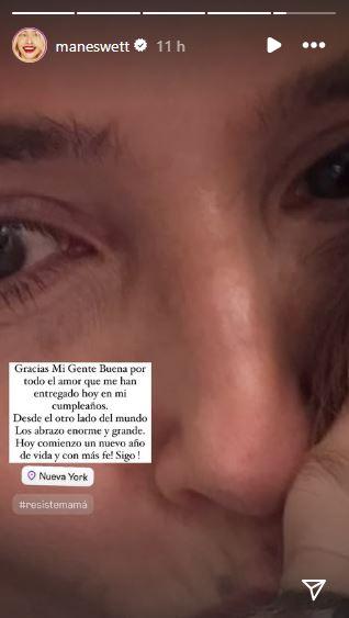 Historia de Instagram de Mane Swett