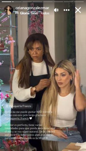 Historia de Instagram de Oriana Marzoli