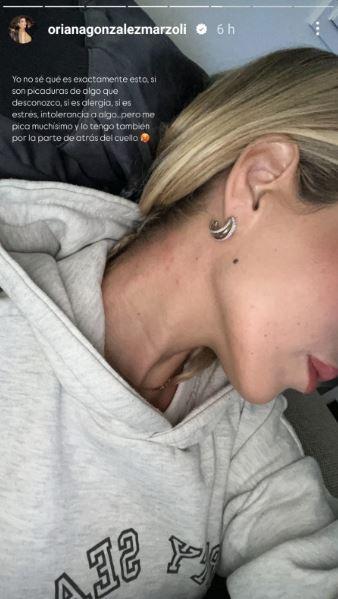 Historia de Instagram de Oriana Marzoli