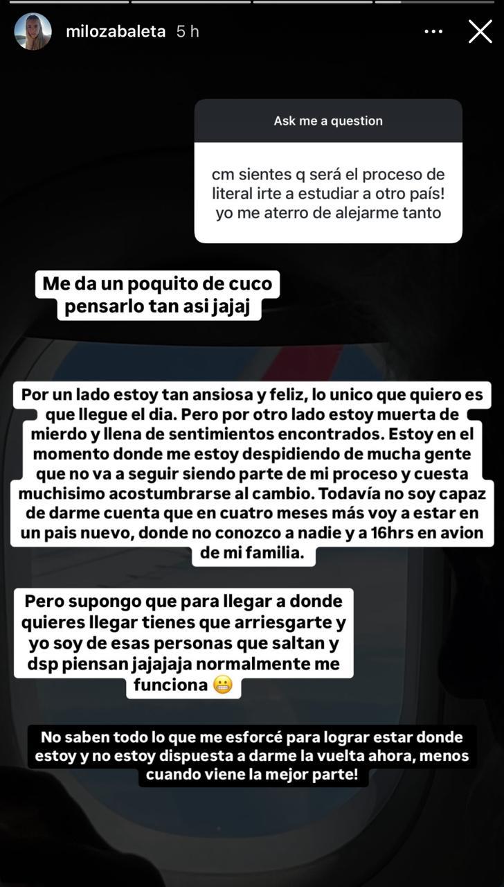 Historia de Milagros Zabaleta | Instagram