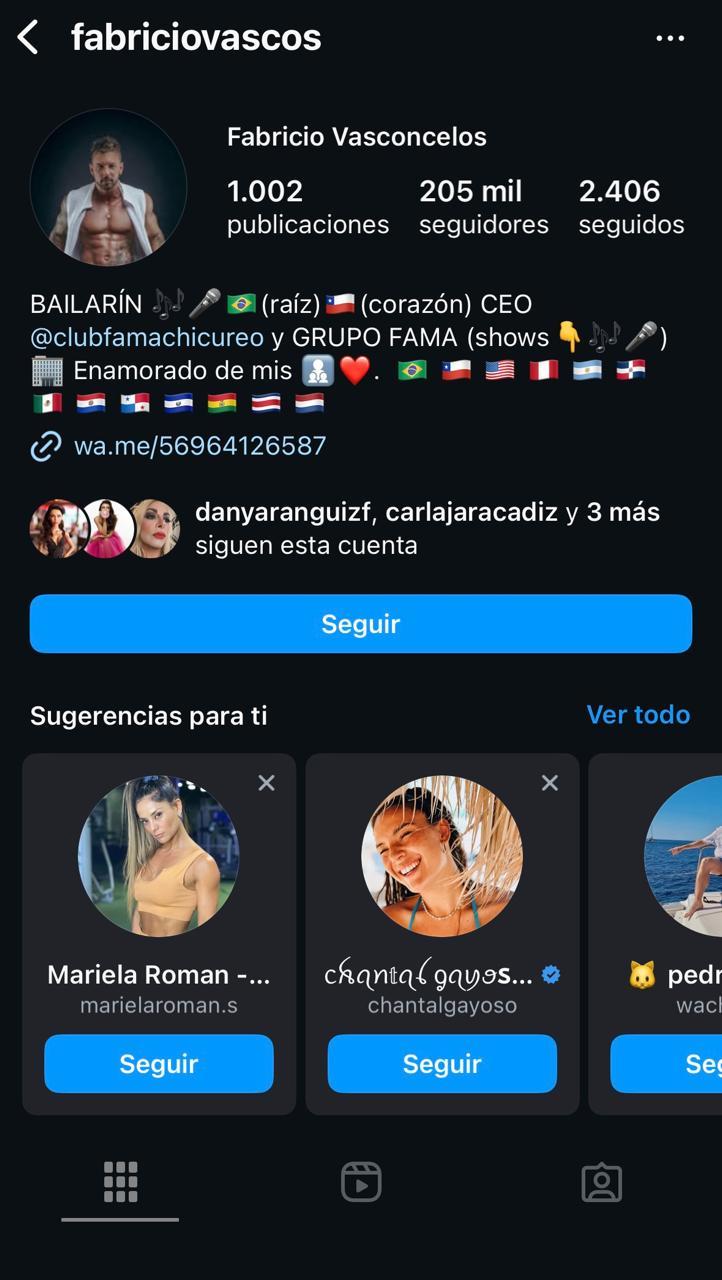 Cuenta de Instagram de Fabricio.