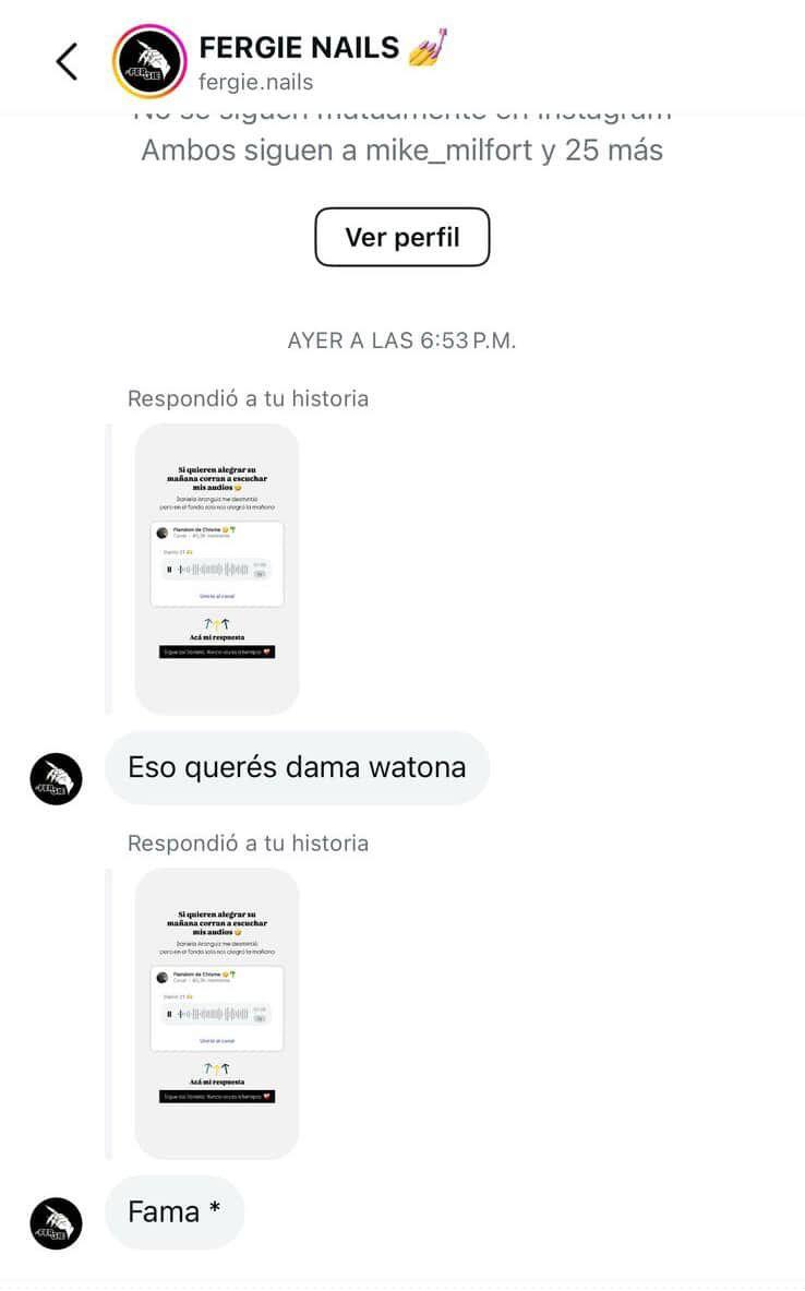 Comentario de amigo de Daniela Aránguiz a Danilo 21 | Instagram