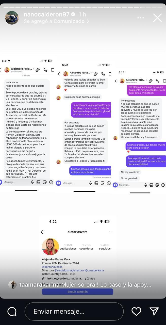 Nano Calderón expone a su padre en Instagram.