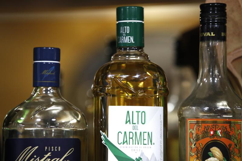 Botellas de pisco chileno. Créditos: ATON.
