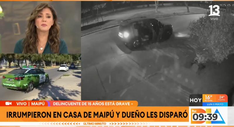 Dueño de casa en Maipú disparó a delincuente.