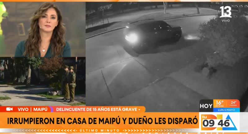 Dueño de casa en Maipú disparó a delincuente.