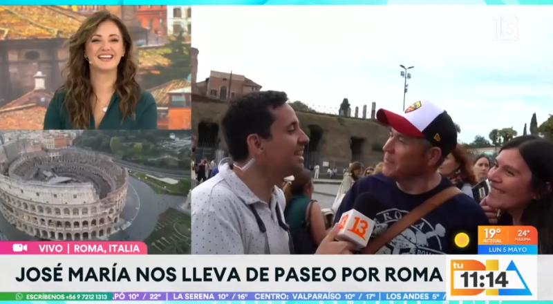 José María conoció a una pareja de chilenos en Roma.