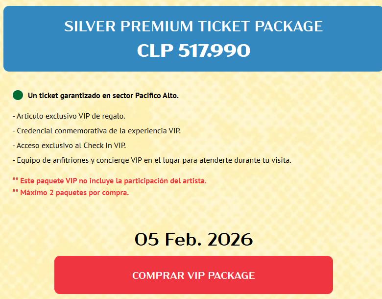 Silver Premium Ticket Package