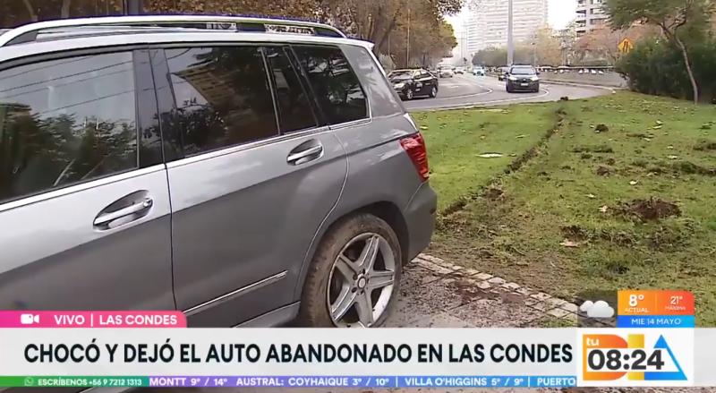 Chocó y dejó el auto abandonado en Las Condes.