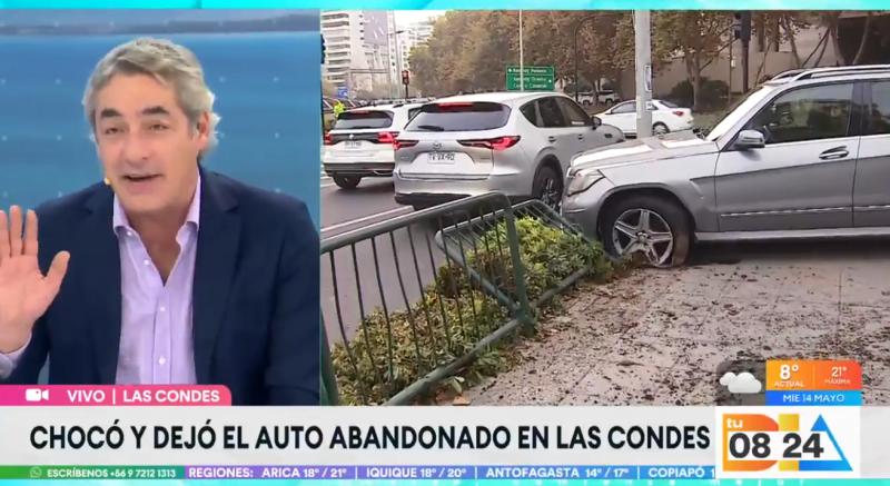 Chocó y dejó el auto abandonado en Las Condes.