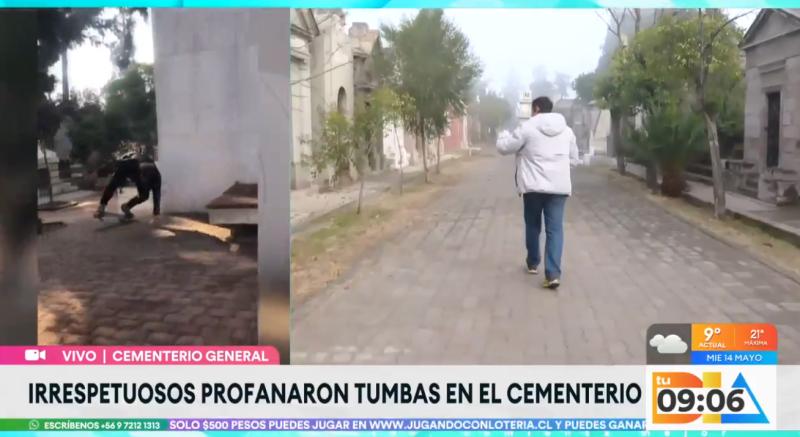 Sujetos profanan Mausoleos en el Cementerio General.