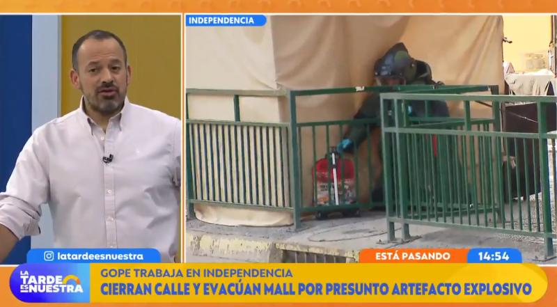 Equipo del GOPE evacuó centro comercial en Independencia por aviso de bomba.