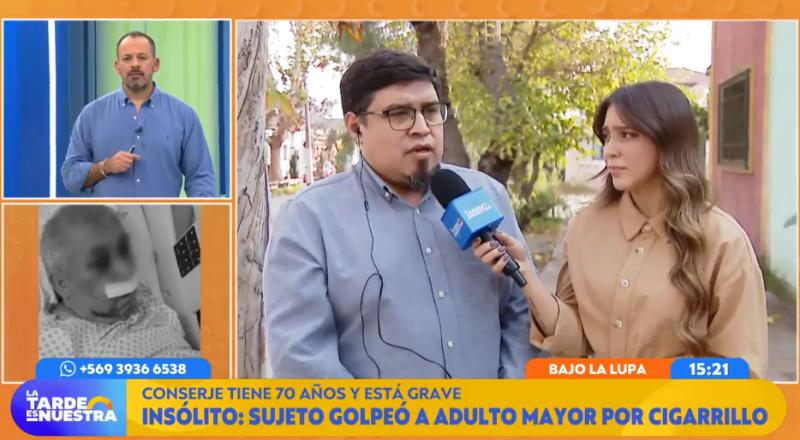 Hijo de conserje agredido en Vitacura actualiza estado de salud de su padre.