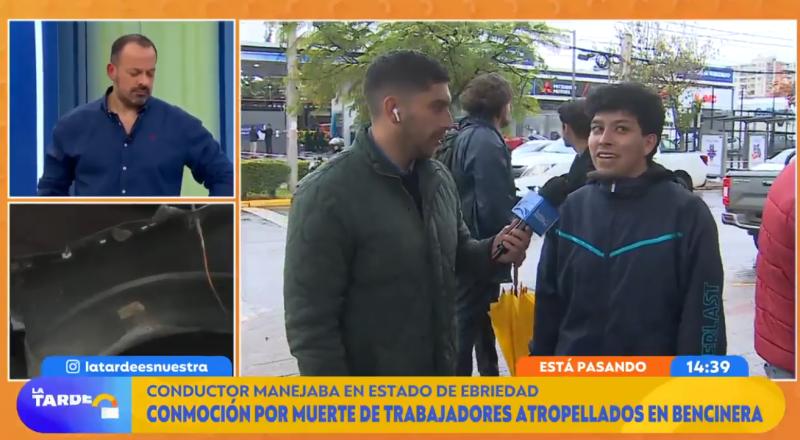 Amigos de las víctimas atropelladas en bencinera, le rinden homenaje.