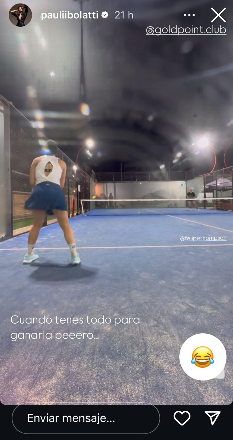 Paula Bolatti y Felipe Thompson jugando pádel - Instagram
